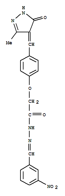 2-[4-[(Z)-(3-甲基-5-氧代-1H-吡唑-4-亞基)甲基]苯氧基]-N-[(3-硝基苯基)亞甲基氨基]乙酰胺