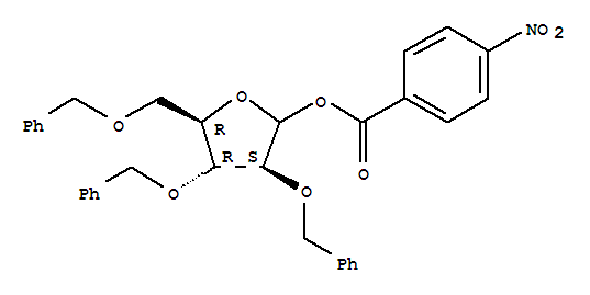 1-對(duì)硝基苯甲酸-2,3,5-三芐氧基-D-阿拉伯呋喃糖苷; 1-對(duì)硝基苯甲酸-2,3,5-三芐氧基-D-阿拉伯呋喃糖甙